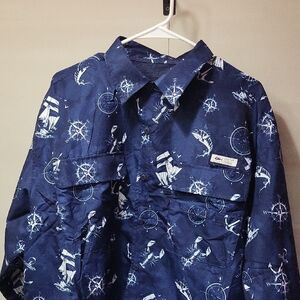 SPICY TUNA Blue Nautical Pattern Shirt